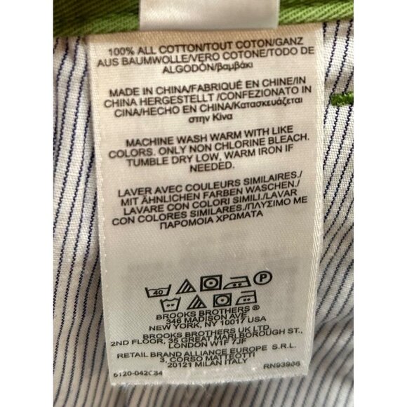 Brooks Brothers 346 Men's‎ Green Chino Shorts Sz W38 (Measures 40") Classic Fit - Picture 8 of 13